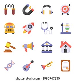 Paket mit Bildungsprogrammen - Flachsymbole 