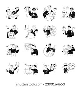 Pack of Eid ul Adha Sketchy Illustrations 

