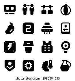 Pack of Electrical Components Solid Icons
