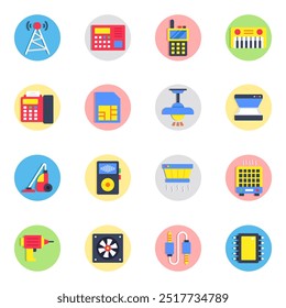 Pack of Electronics and Technology Flat Icon 

