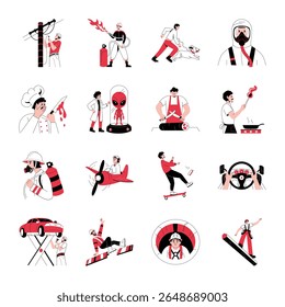 Pack of Emergency Drawing Style Illustrations 
