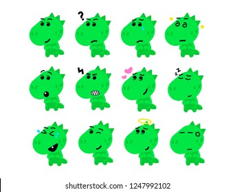 Pack of Emotions of the little t-rex dinosaur