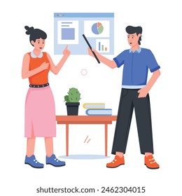 Pack of Employees Flat Character Icons