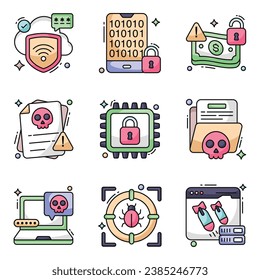 Pack of Encryption Flat Icons 

