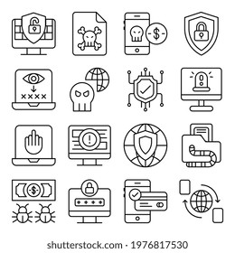 Pack of Encryption Linear Icons 