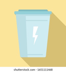 Pack energy drink glass icon. Flat illustration of pack energy drink glass vector icon for web design