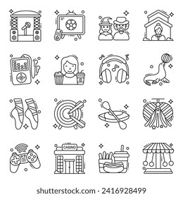 Pack of Enjoyment Linear Icons

