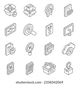 Paquete de iconos de la línea EShopping

