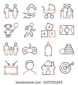 Pack of Family Love Solid Icons 

