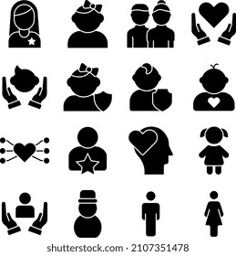 Paquete de iconos sólidos de la familia 

