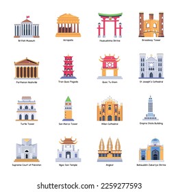 Pack of Famous Monuments Flat Vectors 

