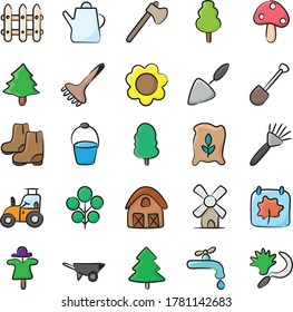 Pack of Farming Doodle Icons 