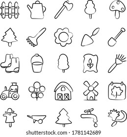 Pack of Farming Doodle Icons 