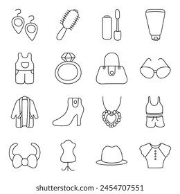 Pack Of Fashion And Clothing linear Icon

