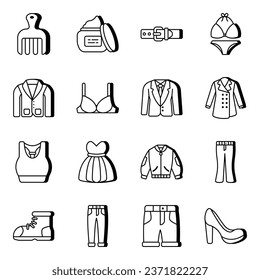 Pack of Fashion and Clothing vector Icons

