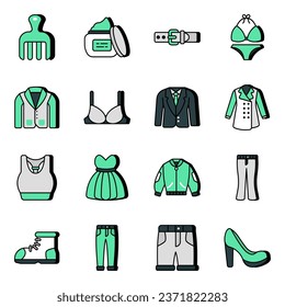 Pack of Fashion and Clothing vector Icons

