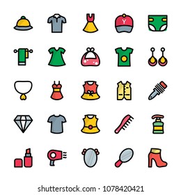 Pack Of Fashion Flat Vector Icons 