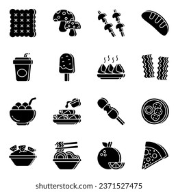 Pack of Fast Food Solid Icons

