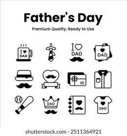 Pack of fathers day icons in editable style, ready to use vector