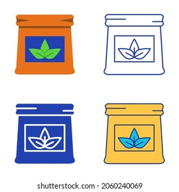 Pack of fertilizer icon set in flat and line style. Vector illustration.