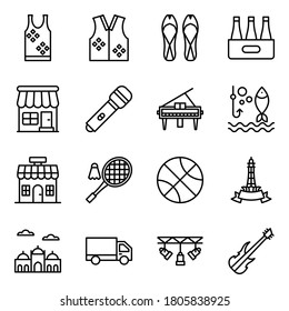 Pack of Festivals and Events Line Icons 