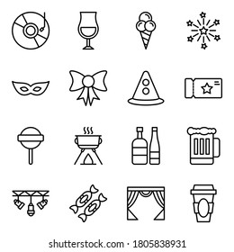 Pack of Festivals Line Icons 