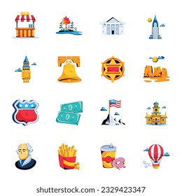 Pack of Festive Representation Flat Icons 

