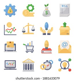 
Pack of Finance and Commerce Flat Icons 