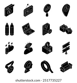 Pack of Finance Flat Icon

