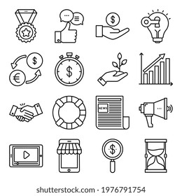 Pack of Finance Linear Icons