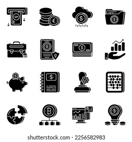 Pack of Finance Solid Icons 