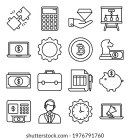 Pack of Financial Linear Icons