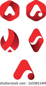Pack of five abstract logotypes