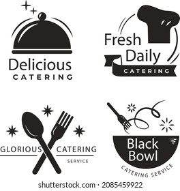 Pack of flat catering logo templates Free Vector