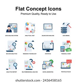 Pack of flat conceptual icons in trendy design style, ready to use illustrations