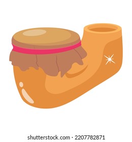 Pack of a flat icon of clay drum 