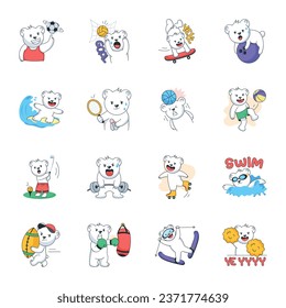 Pack of Flat Sports Stickers 

