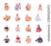 Pack of Flat Style Medieval People Illustrations 

