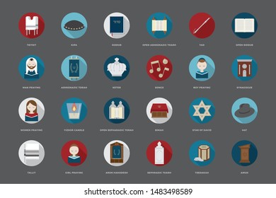 Pack of flat Synagogue Icons