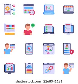 Pack of Flat Web Design and Software Development  Icons

