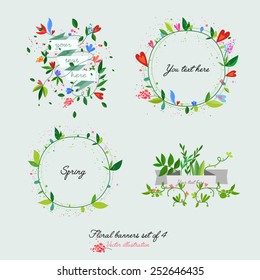 Pack of floral ve?tor banners