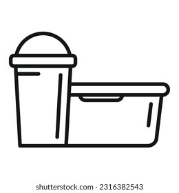 Pack of food container icon outline vector. School box. Meal snack