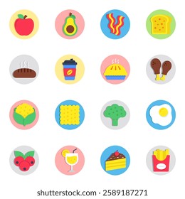 Pack of Food Flat Icon
