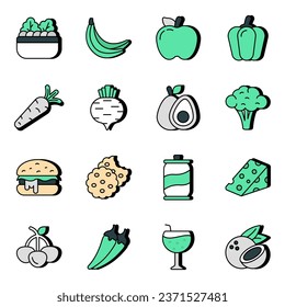 Pack of Food Flat Icons

