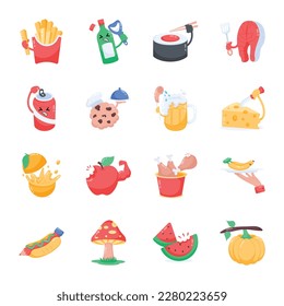 Pack of Food Flat Stickers 

