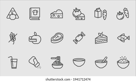 Pack of food related isolated icons