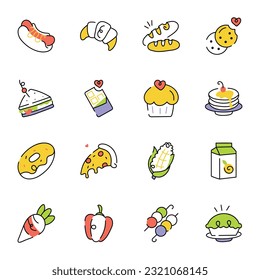 Paquete de Iconos Esbosos de Comida 

