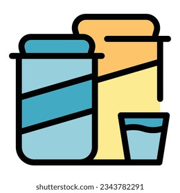 Pack food substitutes icon outline vector. Agave vegan. Meat eating color flat