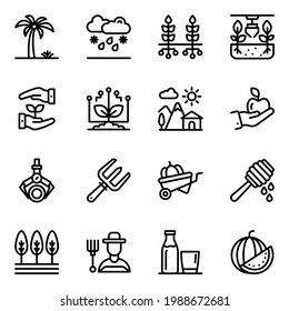 Pack of Forecast and Smart Farming Linear Icons 