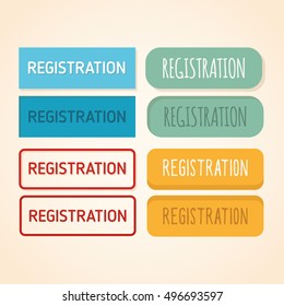 Pack of four minimal buttons for webdesigners. Included both states active and inactive. Vector graphic design elements.